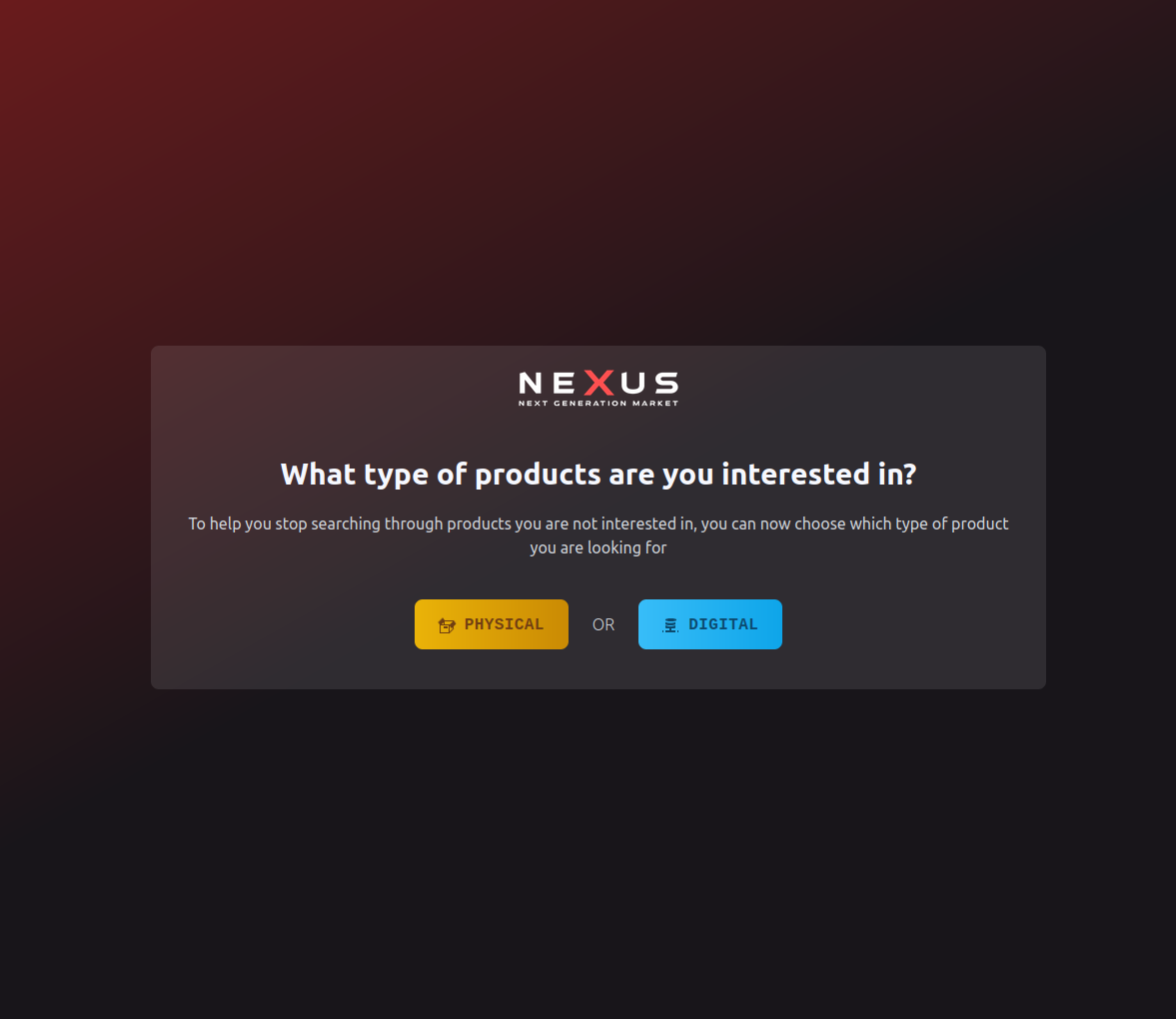 Nexus Market secure trading interface preview on the darknet